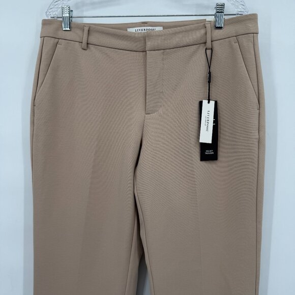 Liverpool Los Angeles Kelsey Straight Trouser Tan Stretch Work Pants Women’s 12 - Picture 2 of 14